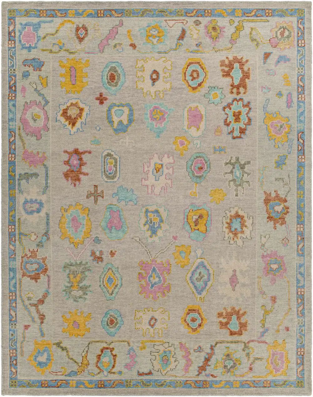 Refined Traditional Hand Knotted Wool Area Rug