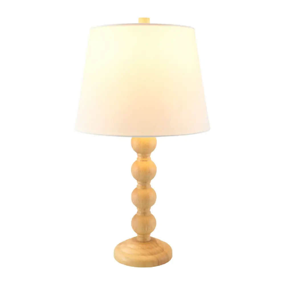 Rubberwood Linen Table Lamp