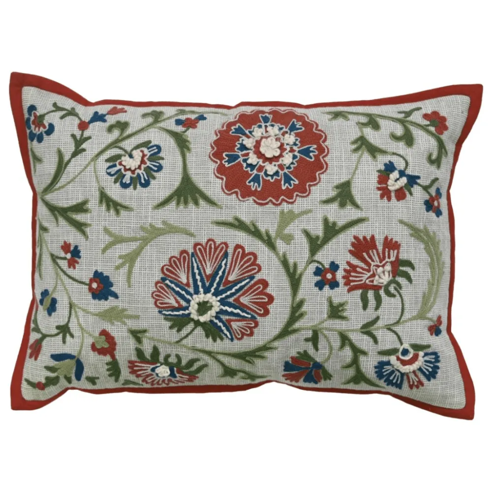 Artisan Design Floral Botanical Cotton Decorative Cushion Cover
