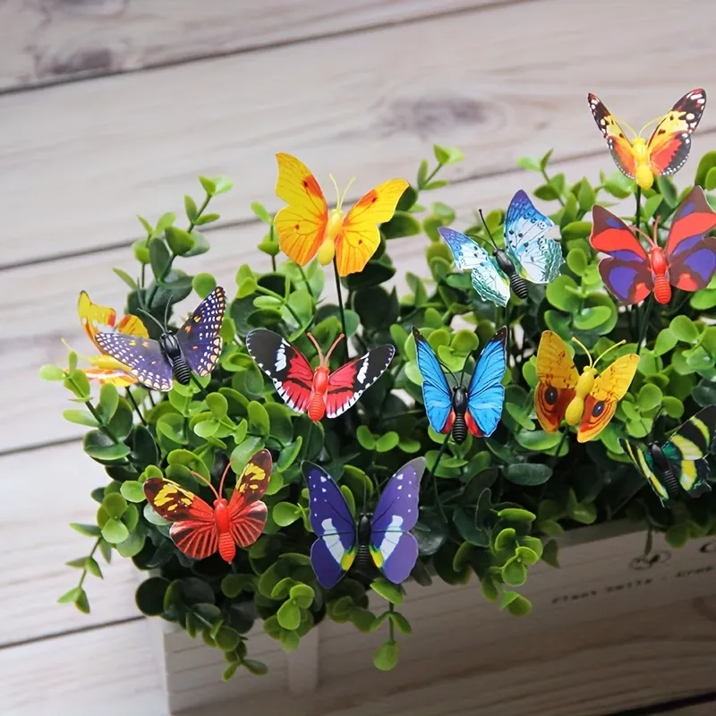 10pcs Colorful Butterfly Garden Stakes