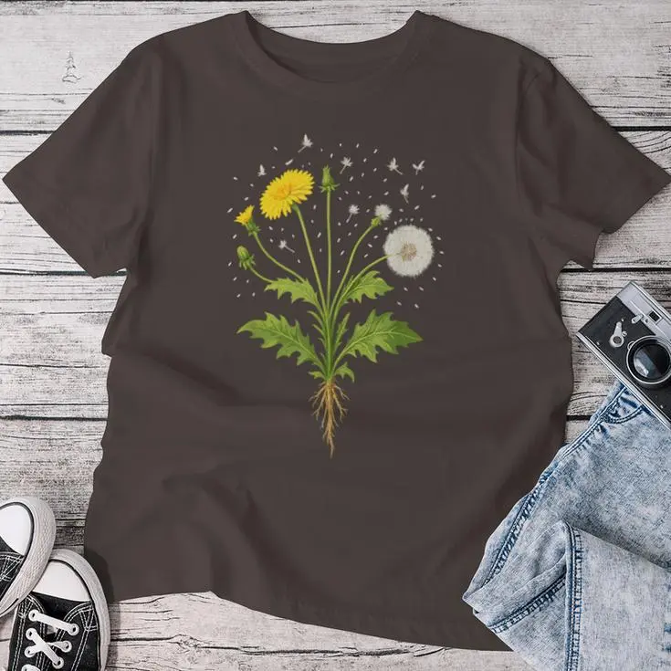 Vintage Wildflower Nature Plant Roots Women T-shirt