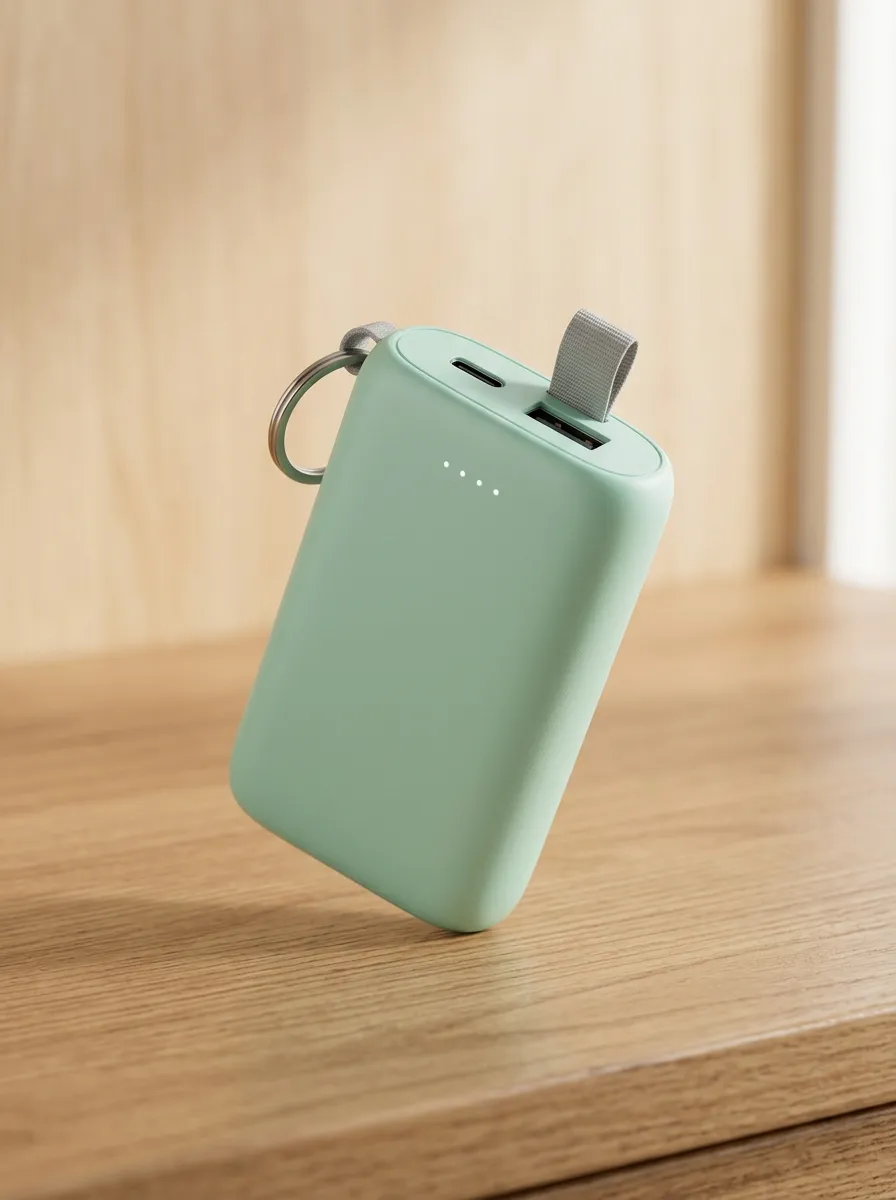 Sage Green Keychain Power Bank