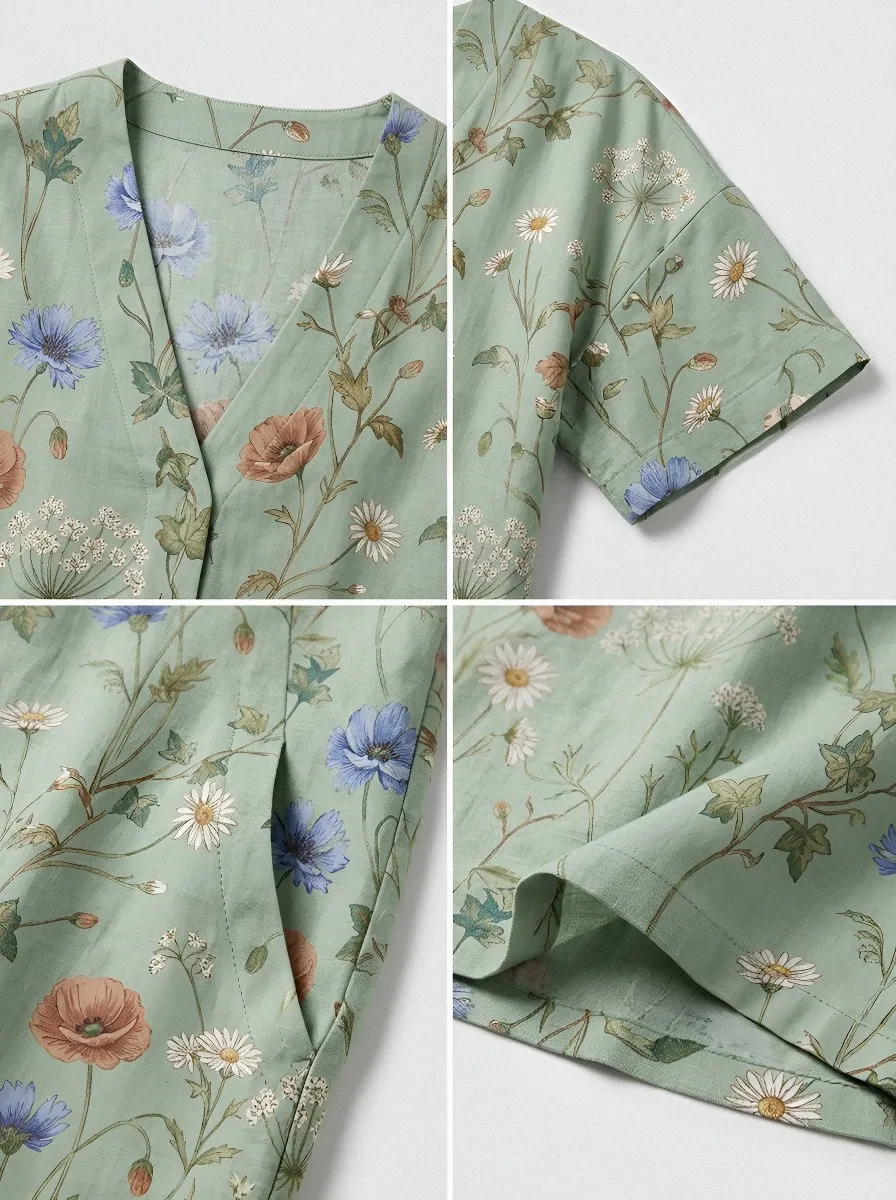 Women's Summer Vacation Wildflower Floral Printed Dress