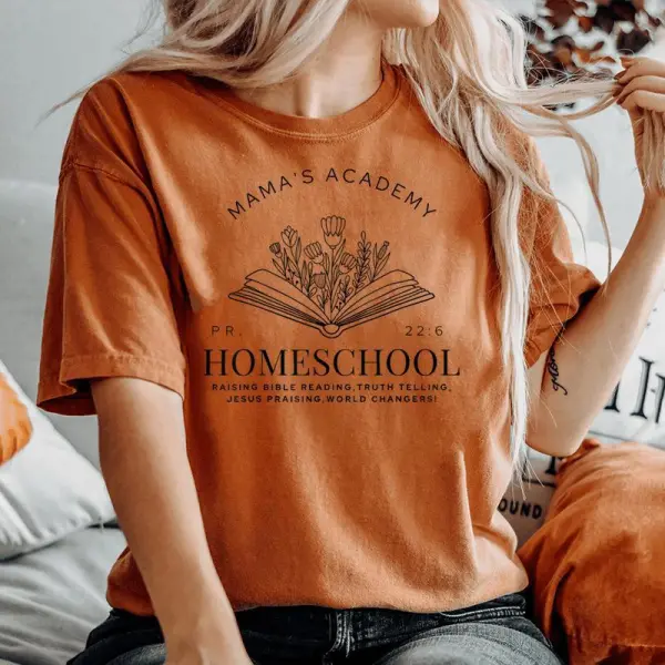 Homeschool Mama Mama's Academy Homeschooling Mom Christian Women's Oversized Comfort T-shirt