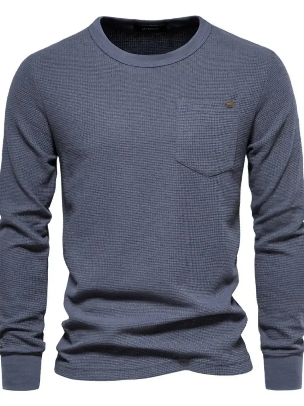 Relaxed Waffle Knit Crew Neck Tee
