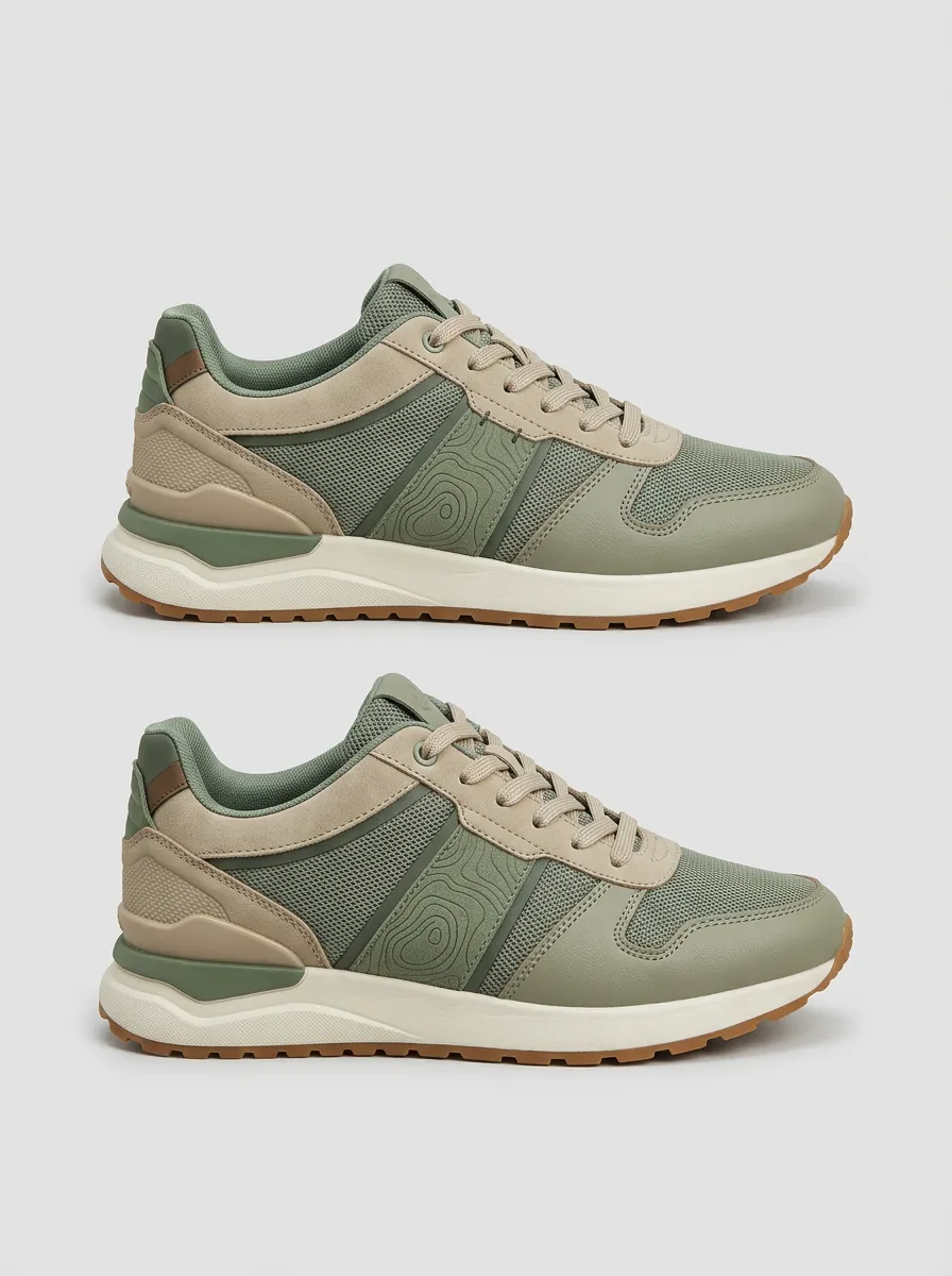 Unisex Refined Outdoor Enthusiast Topographic Map Print Sneakers