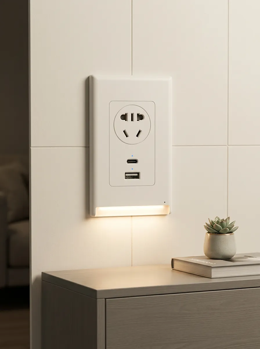 Modern Minimalist USB Port Printed LED Outlet Cover