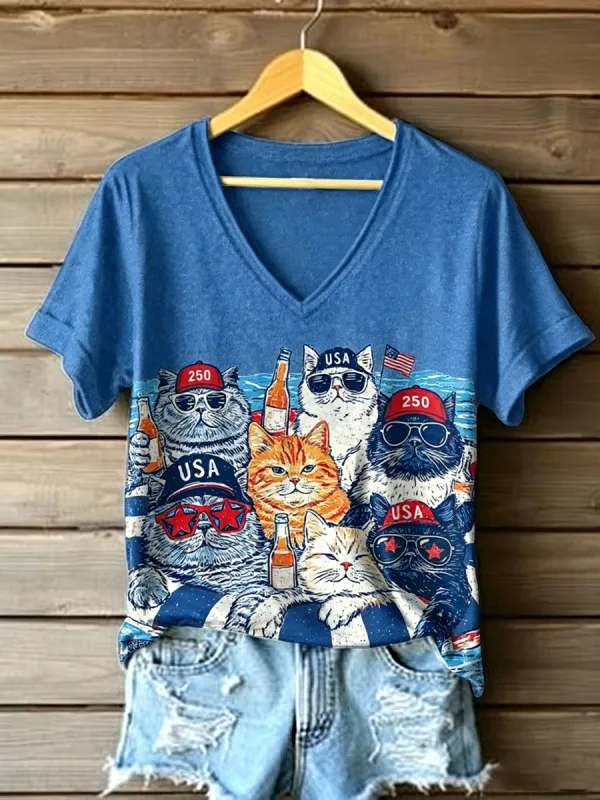 Women's American cat T-Shirt