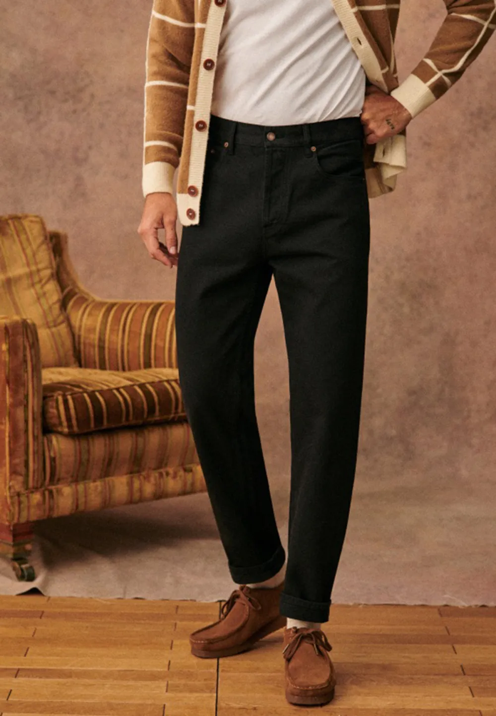 Dark Blue Straight Leg Casual Denim Jeans