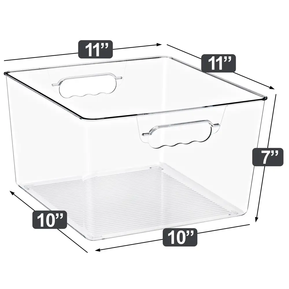 Clear Cube Storage Bins With Handles