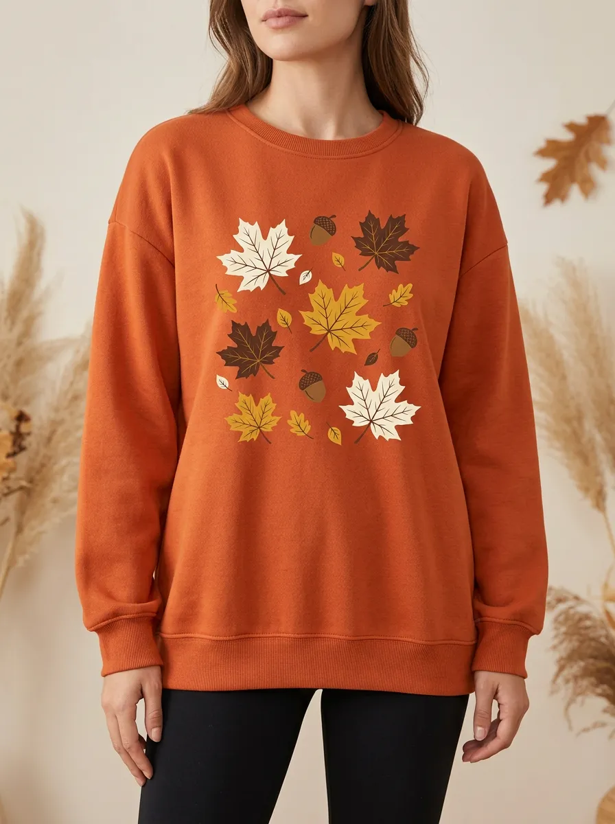 Weekend Printed Acorn Graphic Sweatshirt