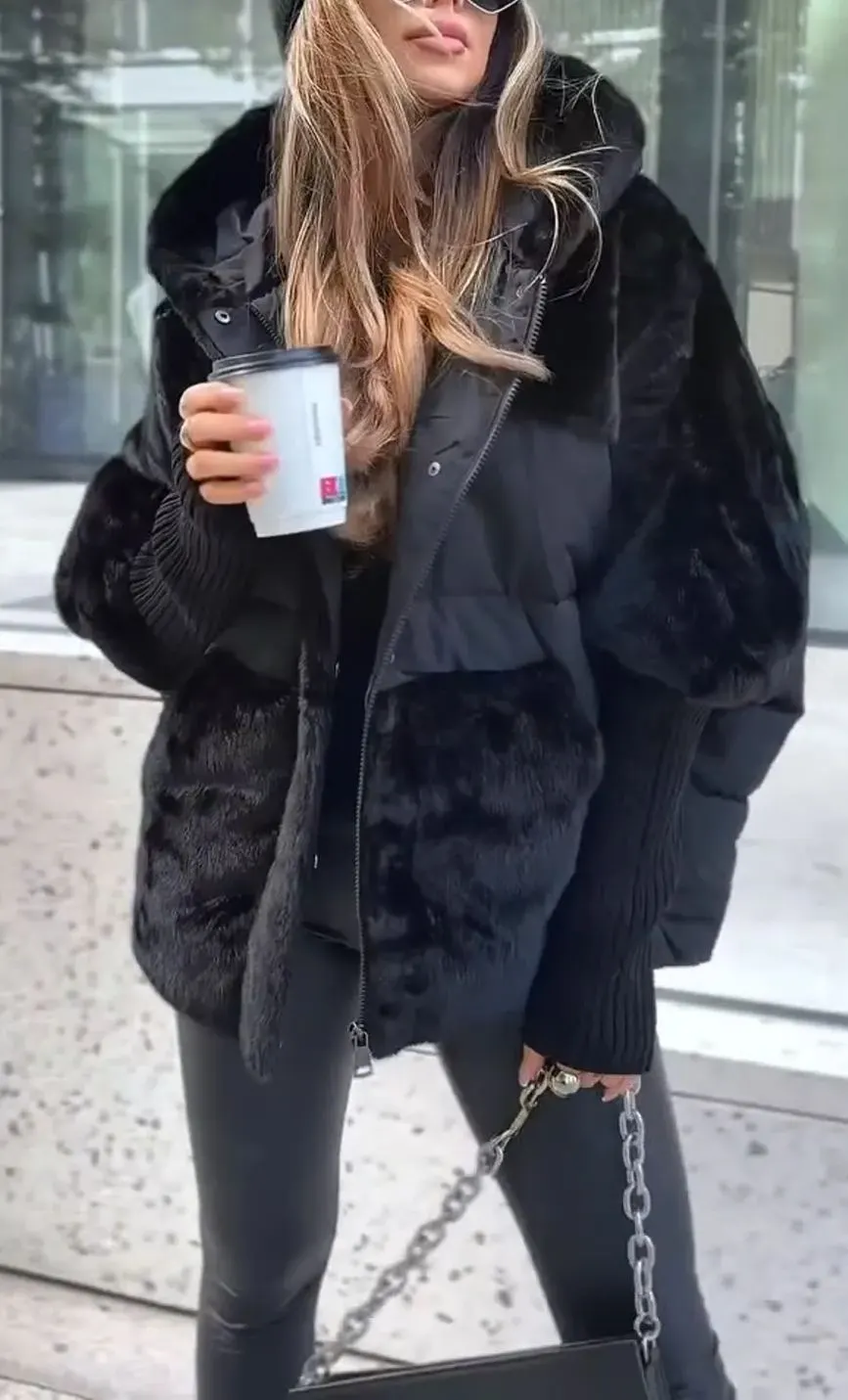 Contemporary Hooded Bomber Jacket