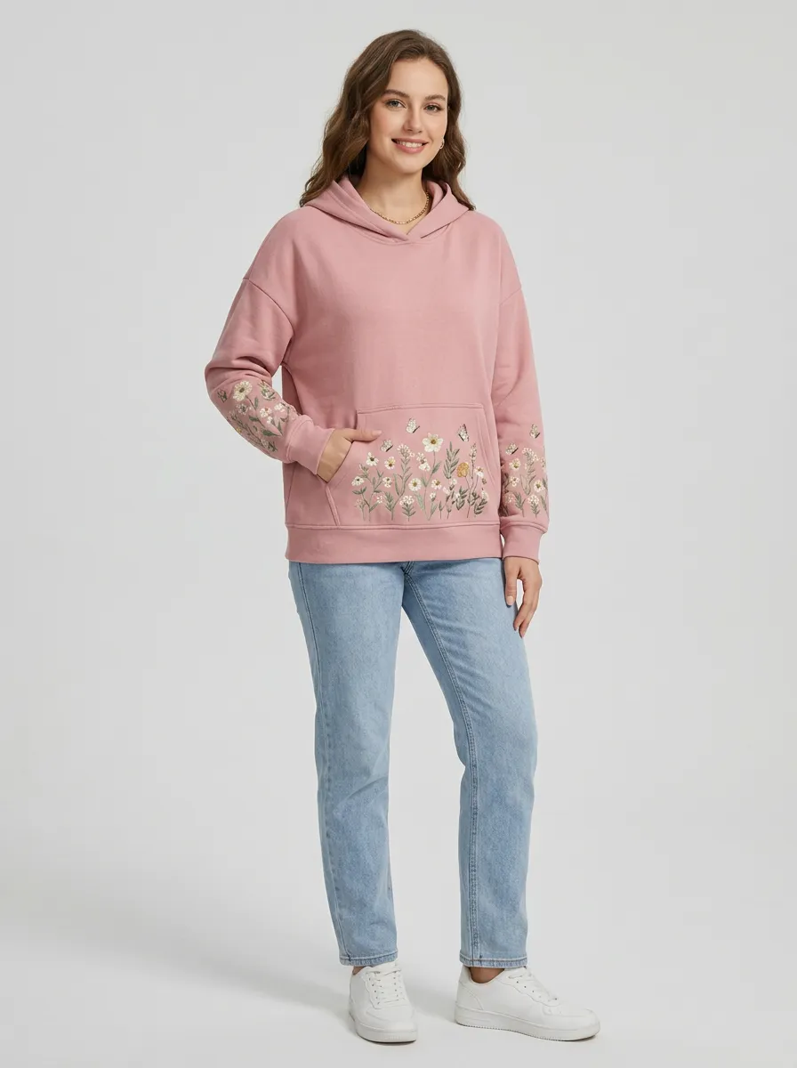 Women's Floral Nature Lover Wildflower Printed Hoodie