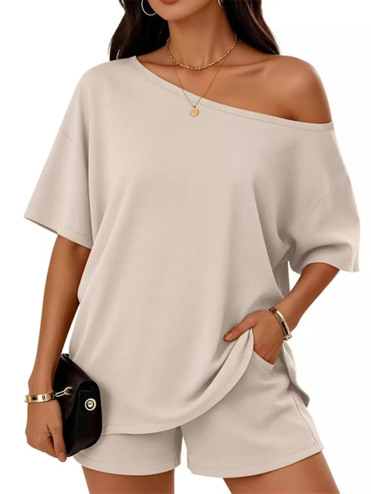 Polished Relaxed Everyday Top and Shorts Matching Set