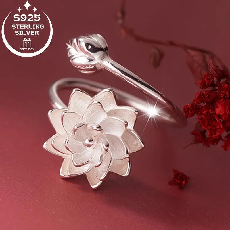 Lotus Flower Ring Adjustable