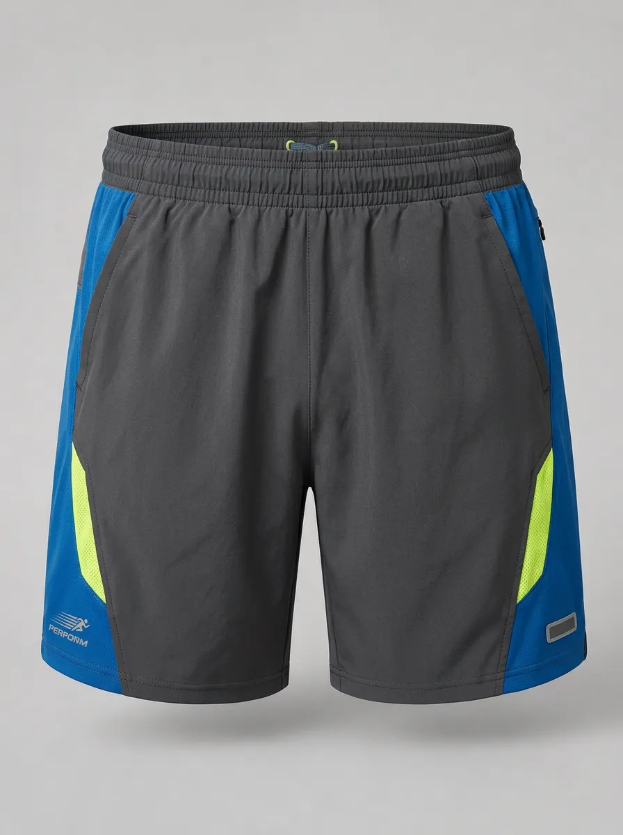 Men's Athletic Sports Training Colorblock Printed Shorts
