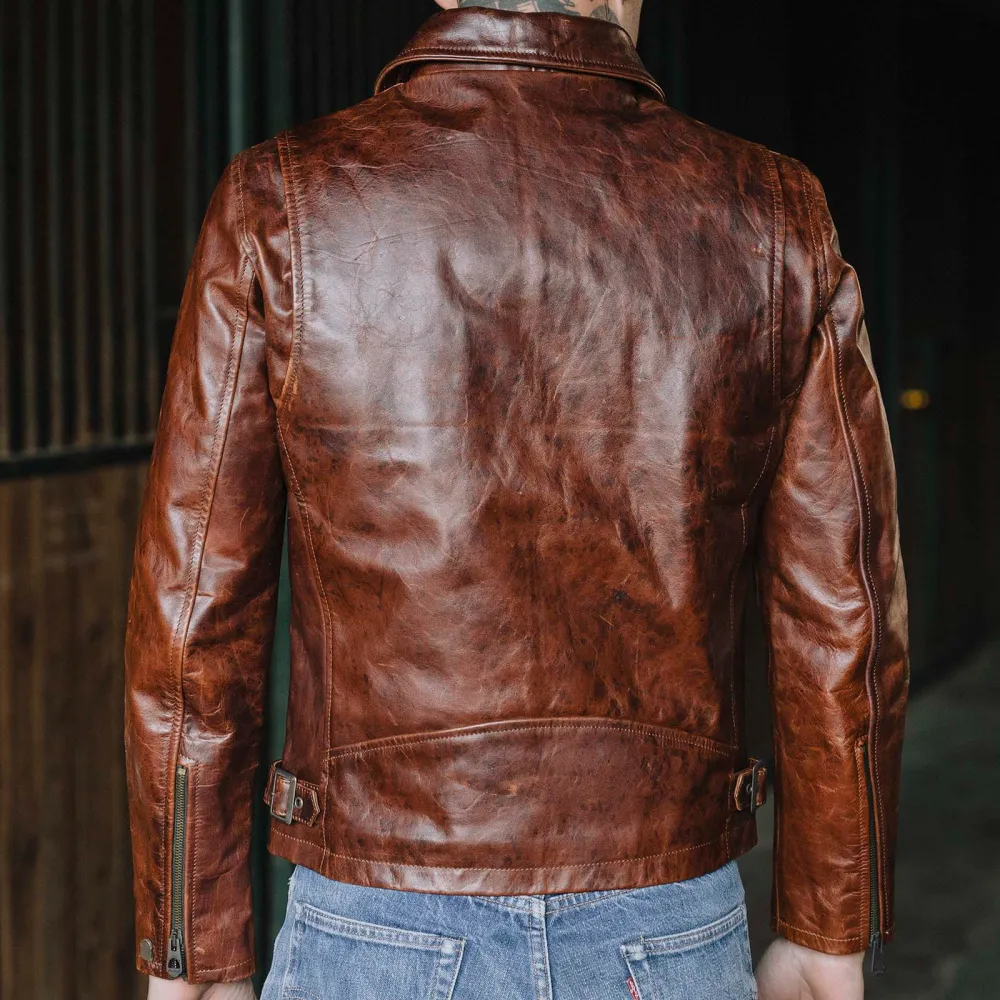 Classic Leather Horsehide Men's Casual Jacket