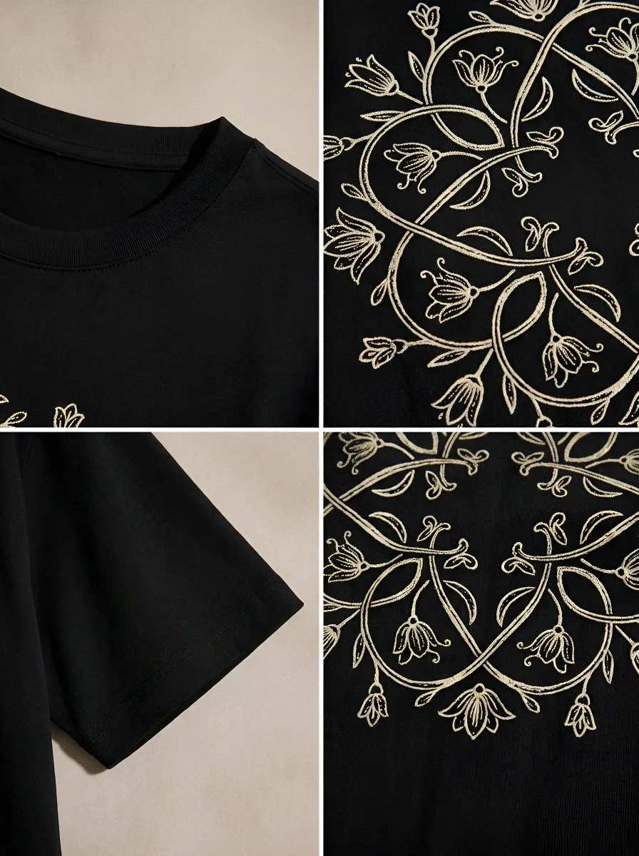 Unisex Floral Mandala Geometric Printed T-shirt