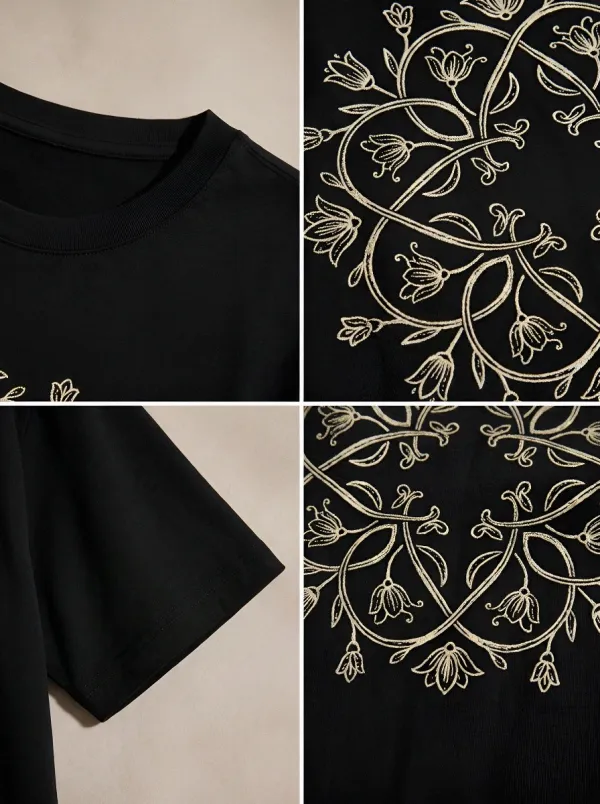 Unisex Floral Mandala Geometric Printed T-shirt