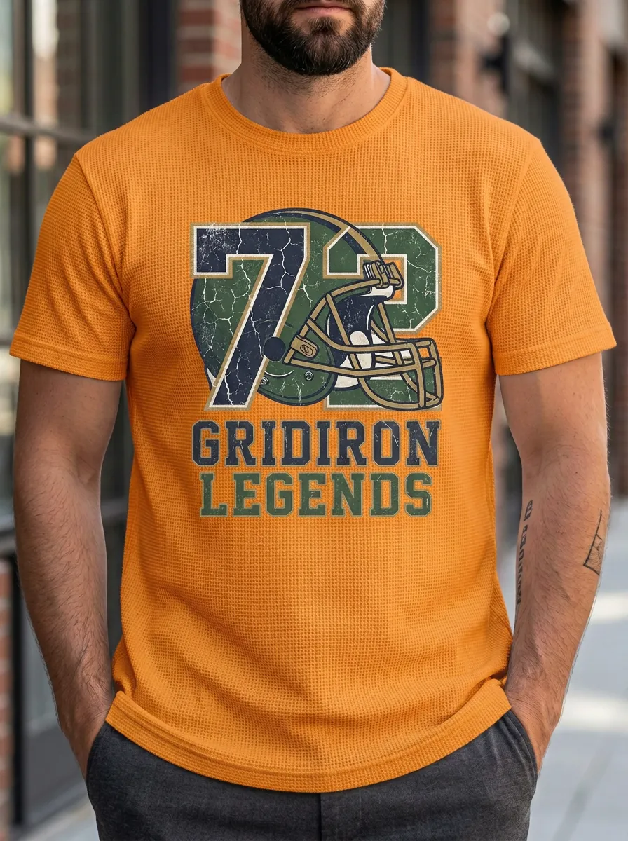 Men's Football Fan 72 Gridiron Legends Helmet Printed T-shirt