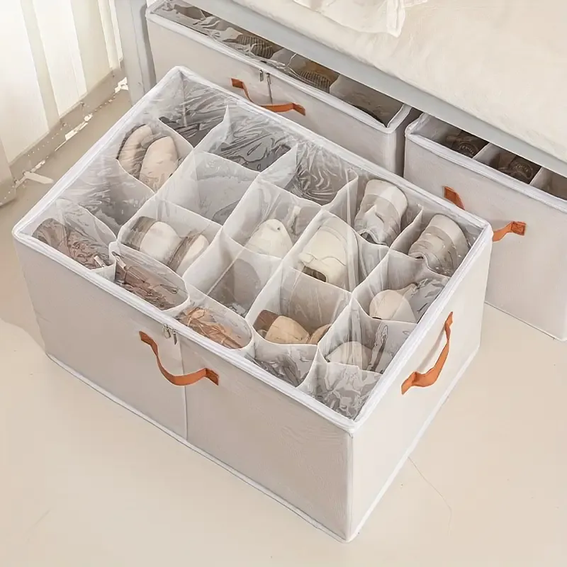 A Foldable Storage Box with a Lid And Five Compartments