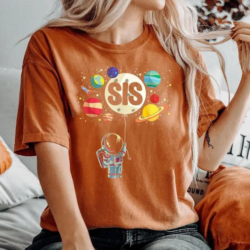 Sister Of The Birthday Boy Space Astronaut 1St Birthday Women's Oversized Comfort T-Shirt