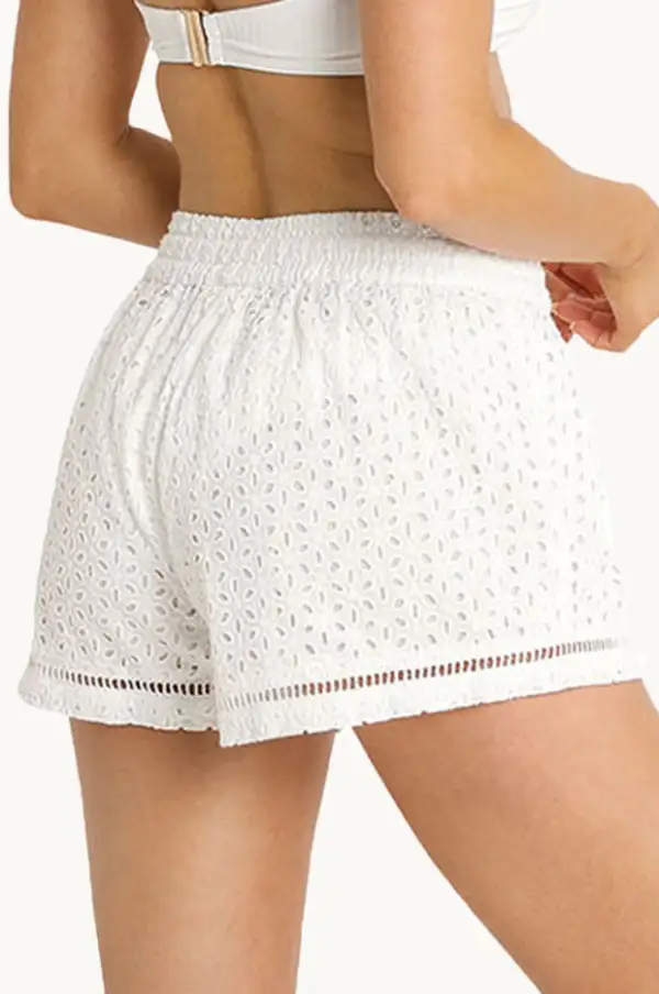 Broderie Lace Drawstring Shorts