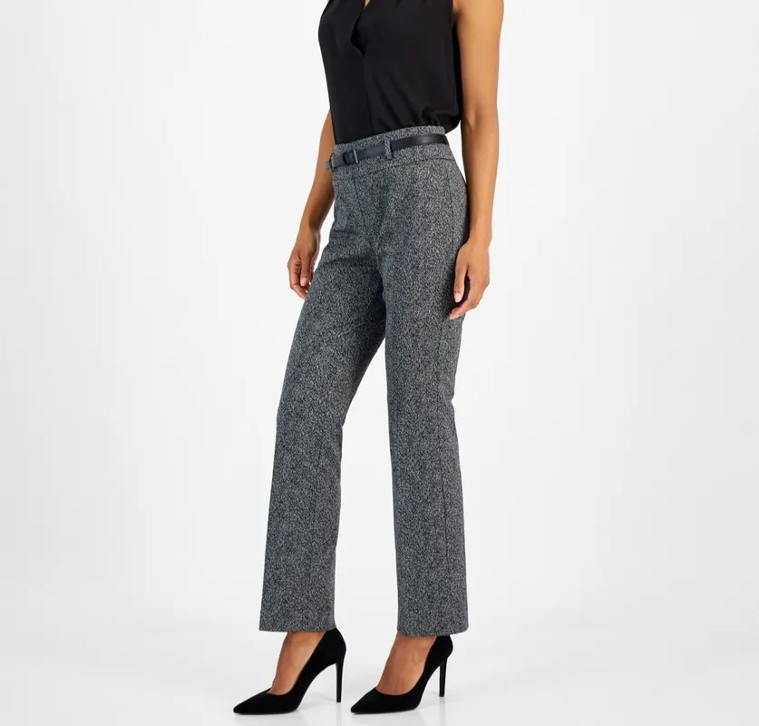 Printed Leather Pull On Pants