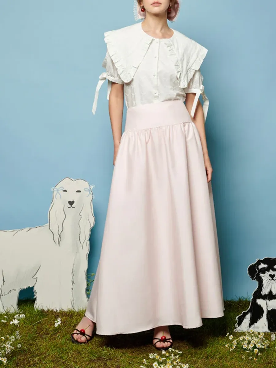 Taffeta Midi Skirt