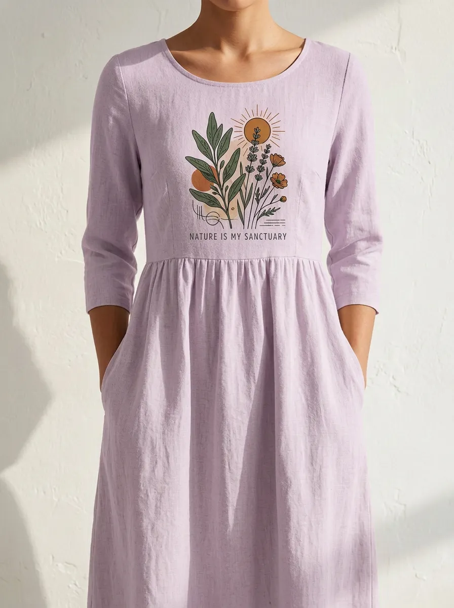 Nature Sanctuary Floral Sun Dress