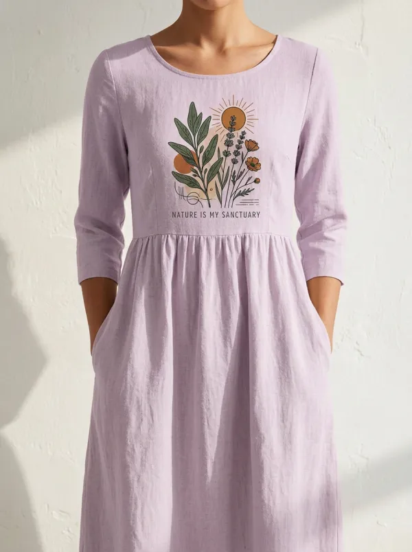 Nature Sanctuary Floral Sun Dress