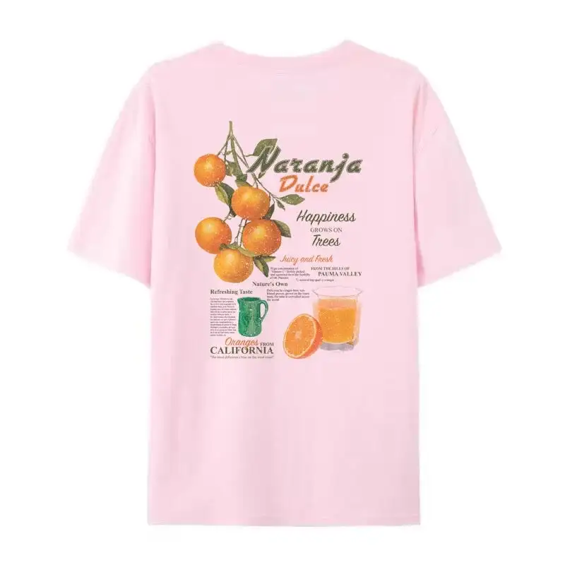 Orange Graphic Cotton T-Shirt