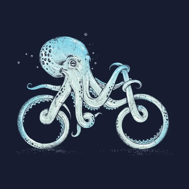 Interesting Octopus-Printed Men's Round-Neck Long-Sleeved T-Shirt