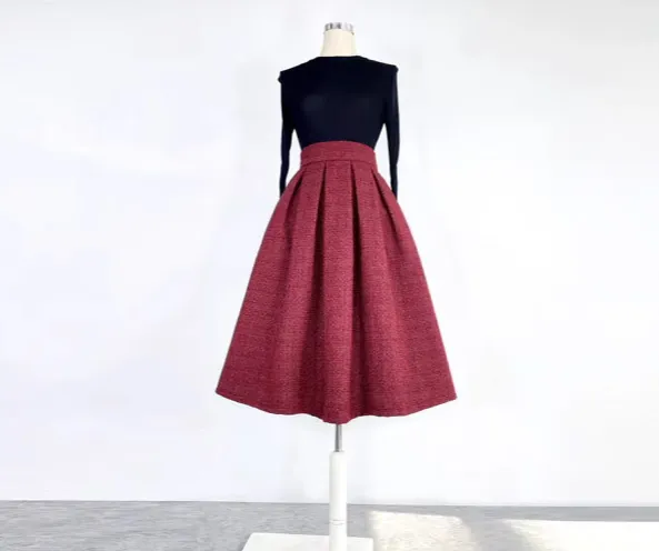 Easy Simple Everyday Casual Wool Skirt