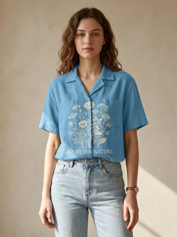 Nature Lover Wildflower Rooted In Nature Button-Up Shirt