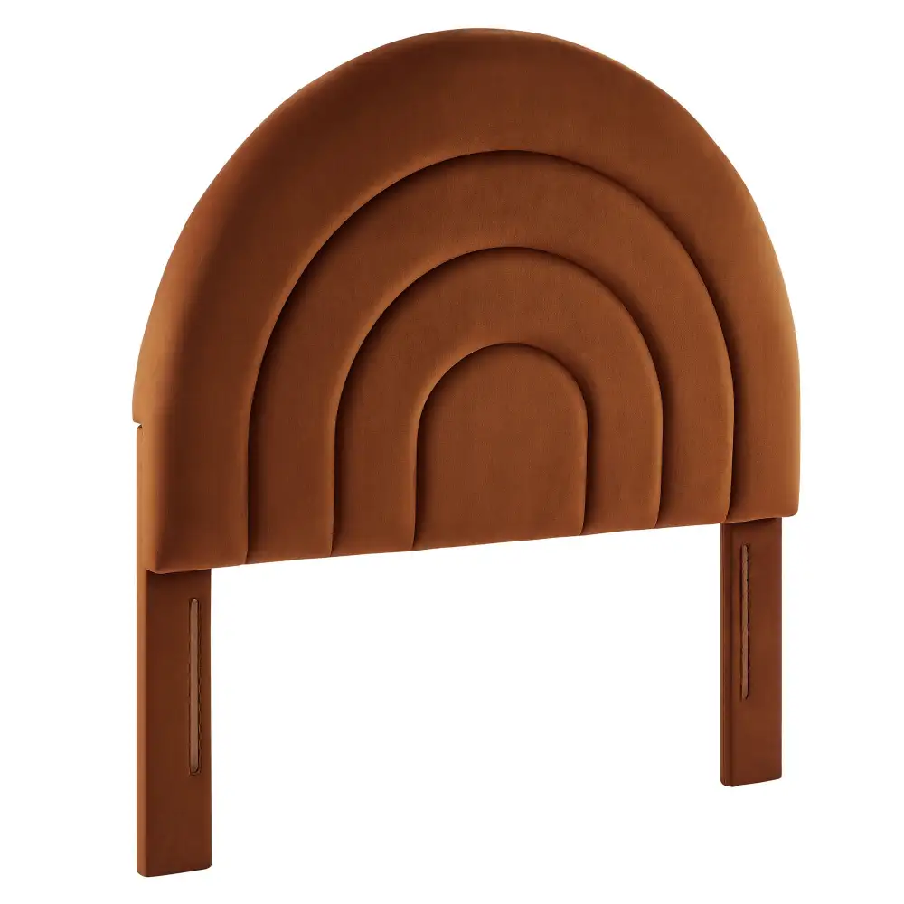 Arched Performance Velvet Headboard Streamlined Interior Profile