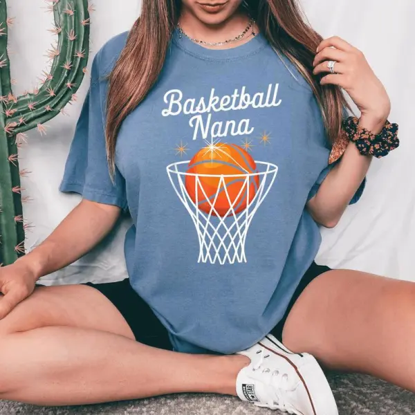 Basketball Grandma Nana Basketball Hoop Women's Oversized Comfort T-Shirt