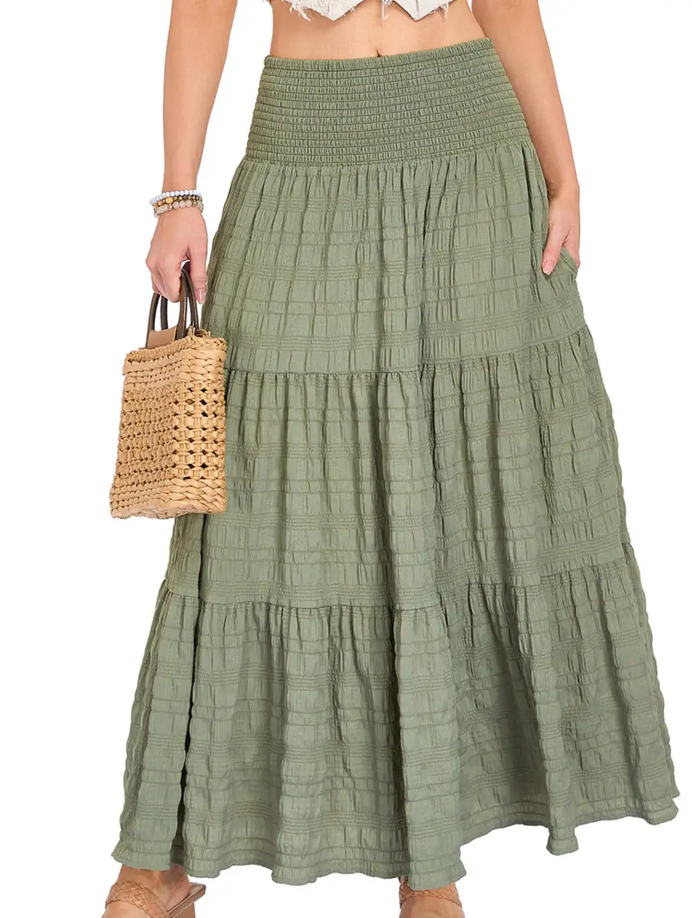 Pocket Waist Maxi Skirt