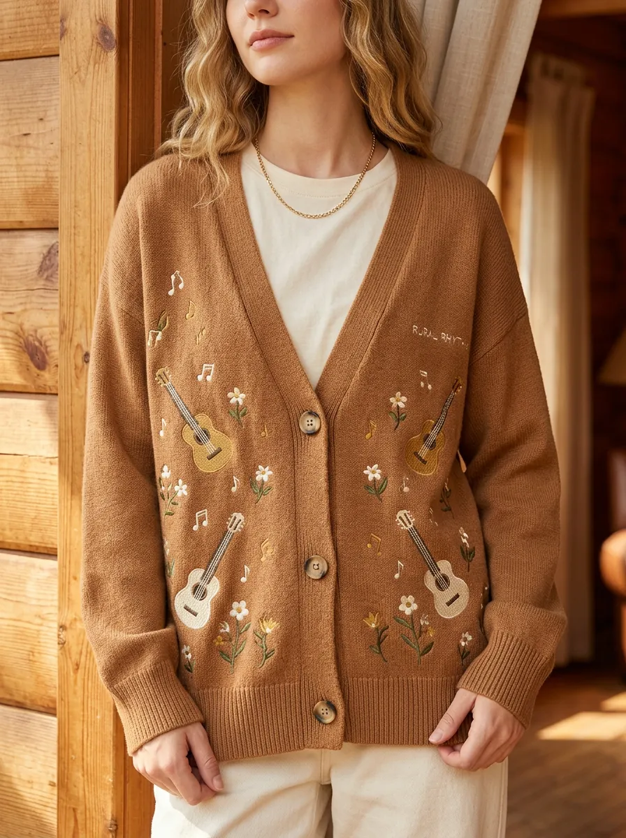 Open-Road Guitar Women's Country Music Casual Cardigan