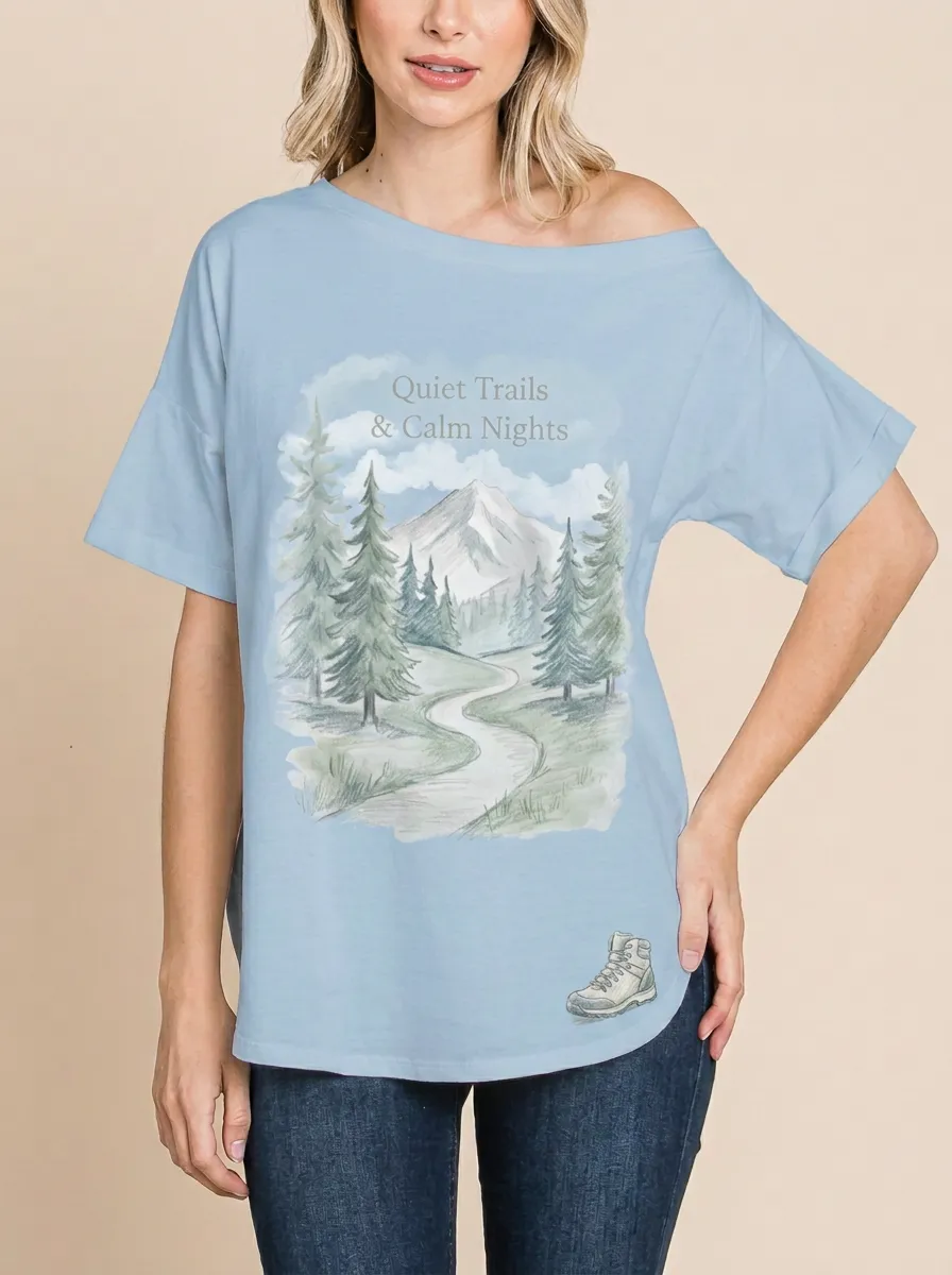 Women's Hiking Nature Lover Mountain Forest Printed T-shirt