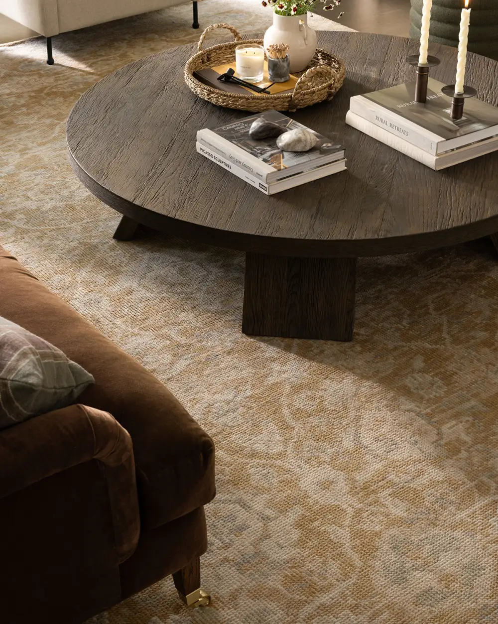 Layered Textural Hand-Knotted Wool Area Rug