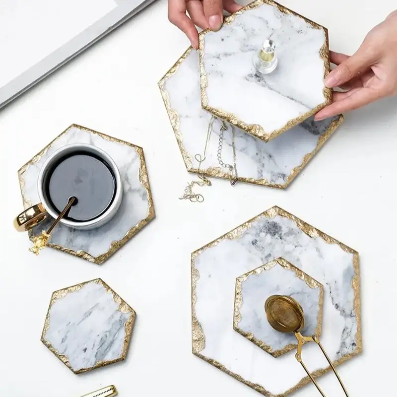 Marble Coasters With Trim