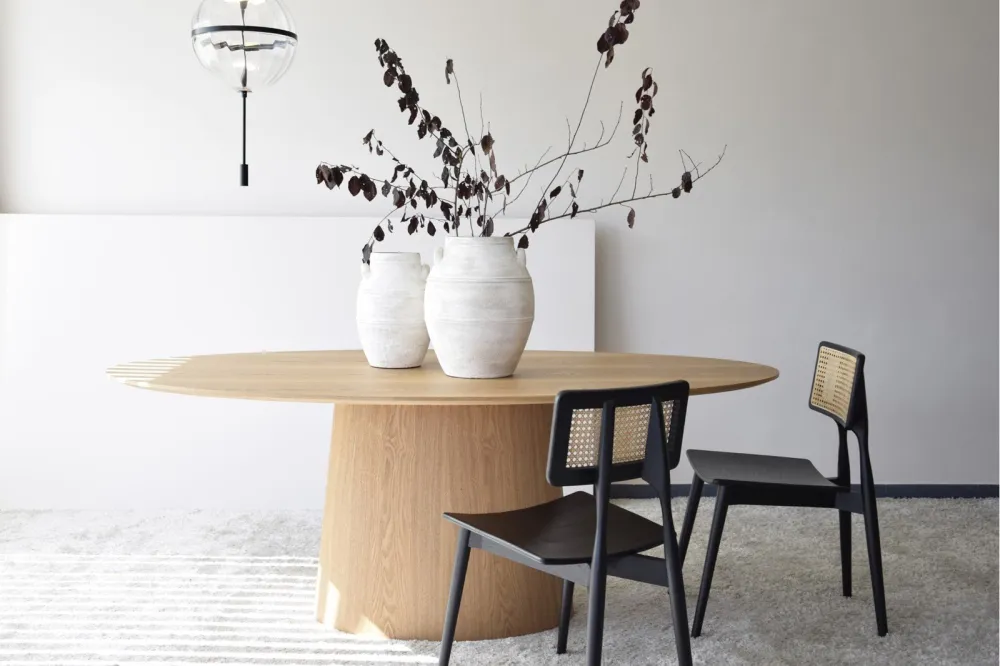 Oval Ash Wood Dining Table