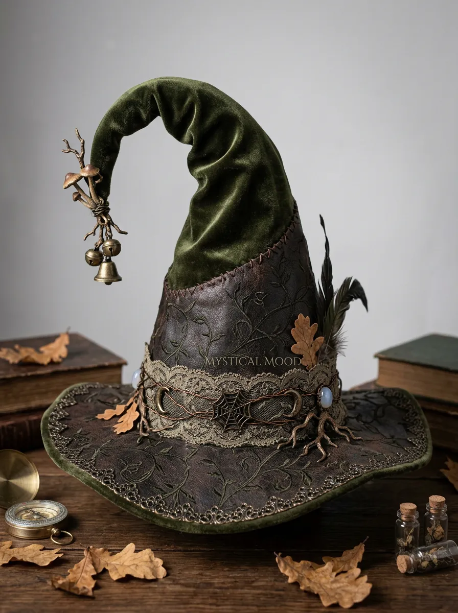 Spooky Mushroom Forest Halloween Witch Hat