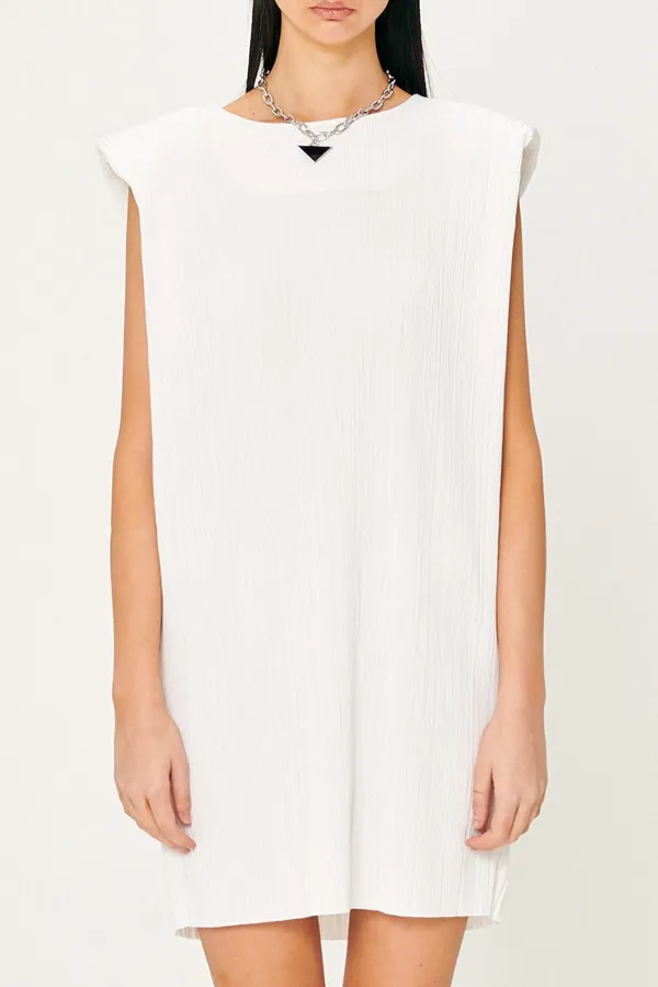 Sleeveless Plisse Dress