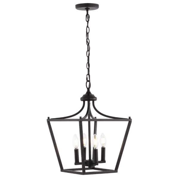 Four-Light Iron Classic Midcentury Pendant Lantern