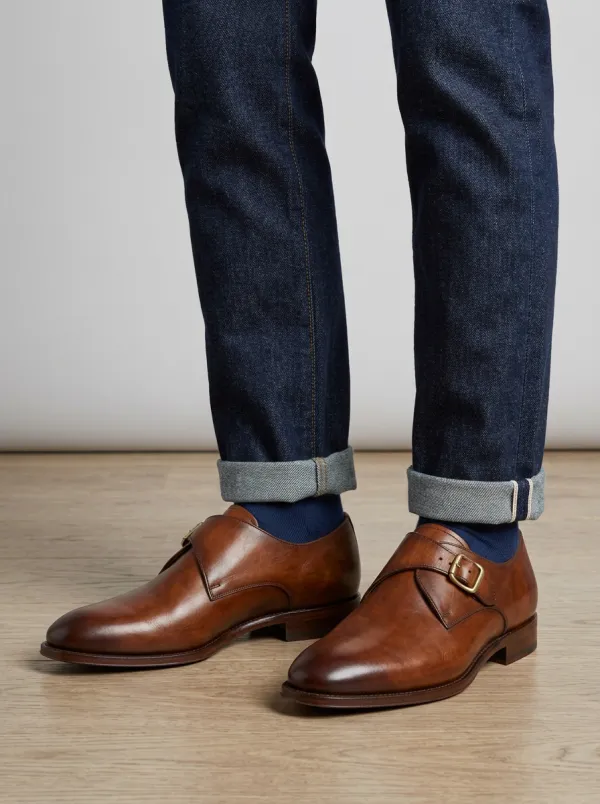 Men's Weekend Classic Business Leather Single Monk Strap Shoes