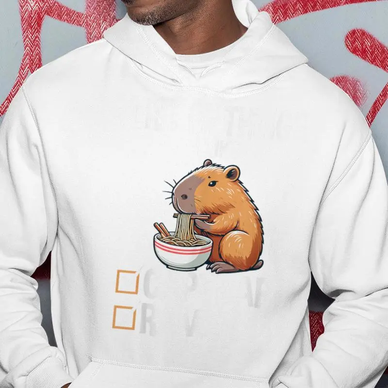 Cute Kawaii Capybara List Of Things I Like Ramen Lover Hoodie