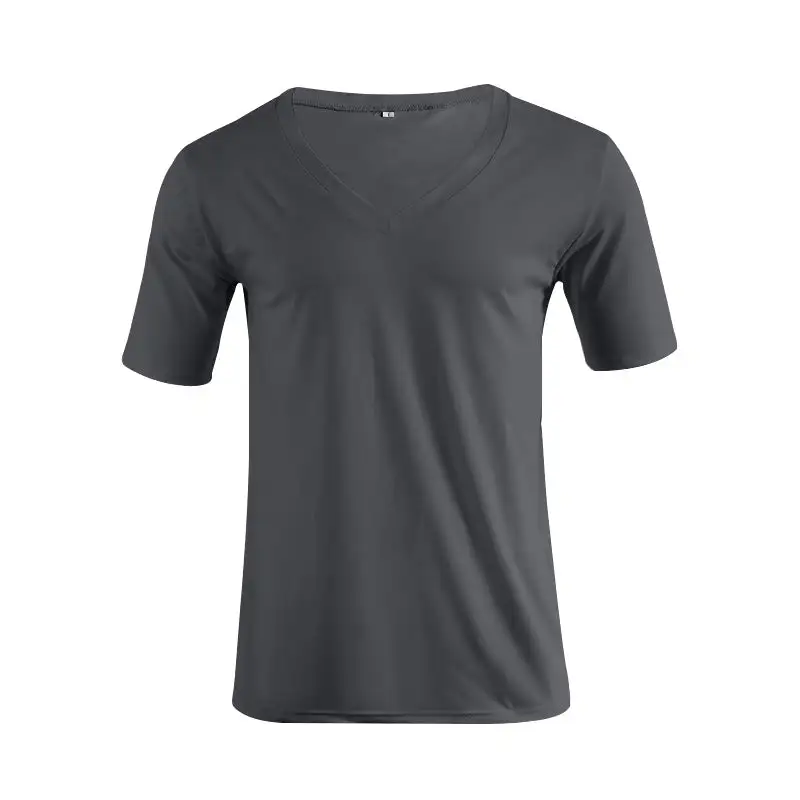 Men's V-Neck T-Shirt Fine Jersey With Slim Silhouette And Flat Seams