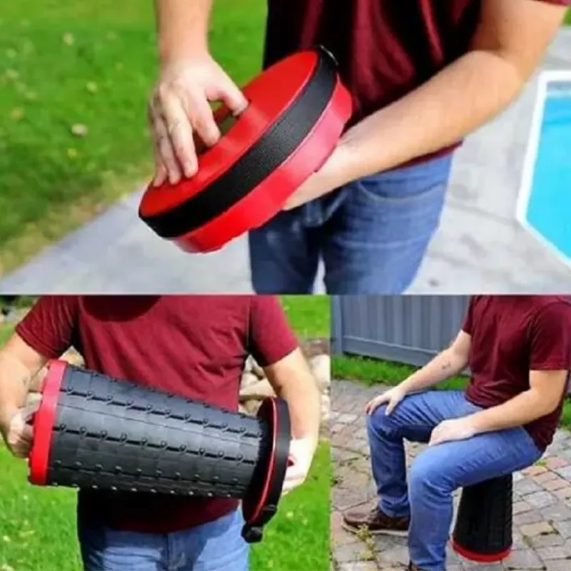 Height-Adjustable Telescopic Outdoor Stool Multi-Purpose Folding Table